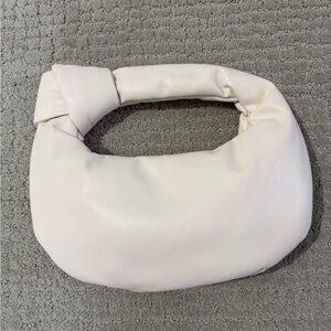 Melie Bianco Cream Clutch Minimalist Design